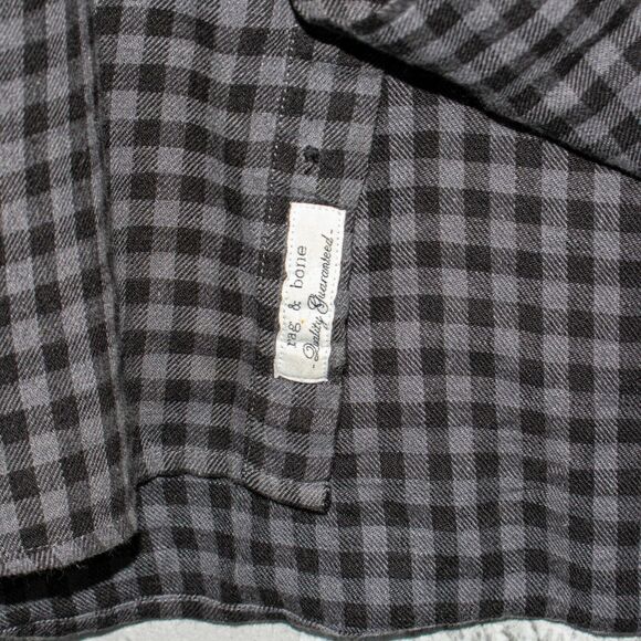 Rag & Bone Tailored Workwear Flannel Shirt Gray check Size XS - Picture 5 of 8